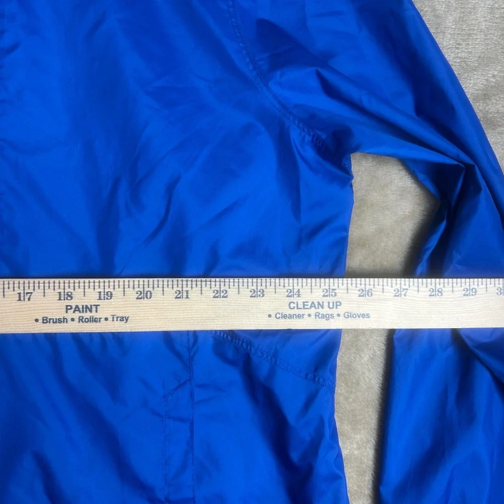 Columbia Mens XL Blue Navy‎ Colorblock Hooded Windbreaker Jacket KM3972 Full Zip